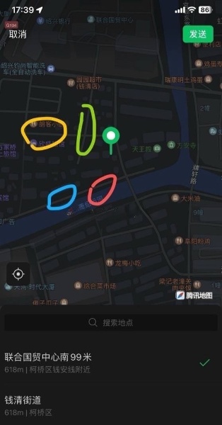 方家桥停车场圆洞门有前后门，菜